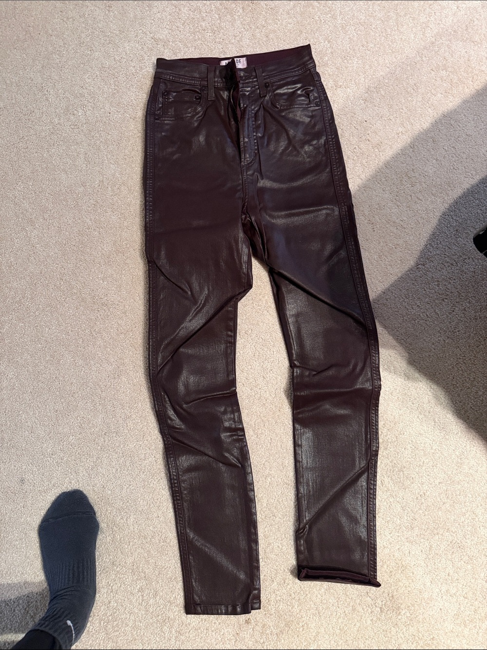 AGOLDE Women’s waxed Skinny Jeans - Dark Burgundy 24